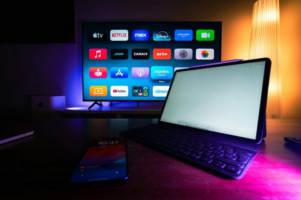 smart devices and streaming apps in modern home setup